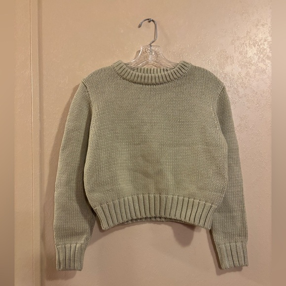 NWT Zara Wool Blend Knit cropped sweater sz L - Picture 1 of 6